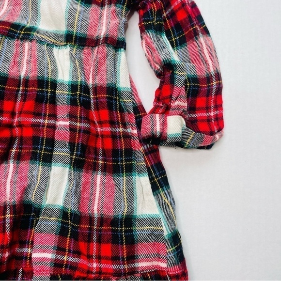 OLD Navy Plaid Button Down Flannel Tiered Dress in Red, Green & White - Picture 3 of 9